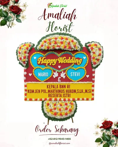 Karangan Papan Bunga Pernikahan di Pandansari